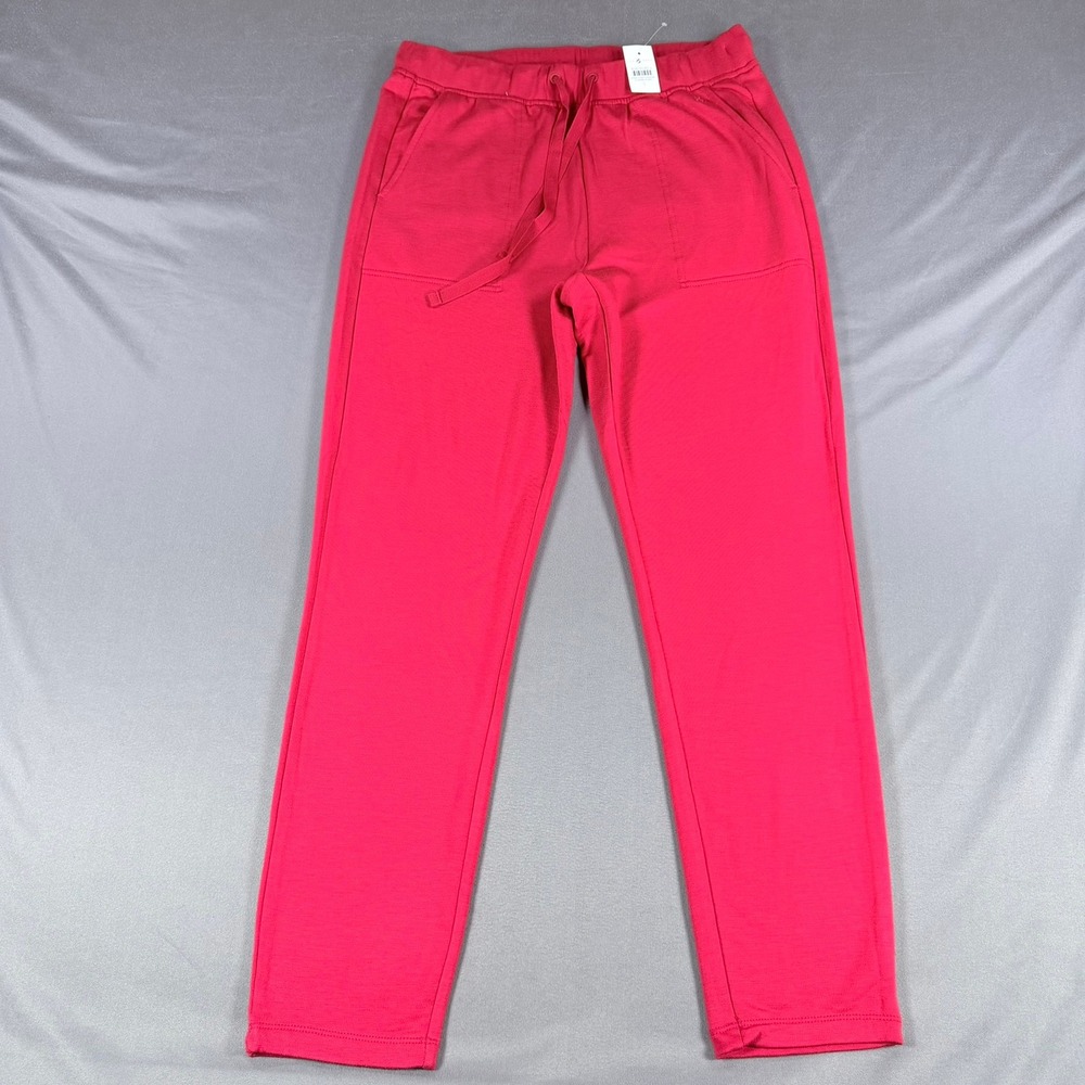 Lou & Grey Womens S Pink Rayon Blend Knit Jogger Pants‎ Drawstring Lounge Soft